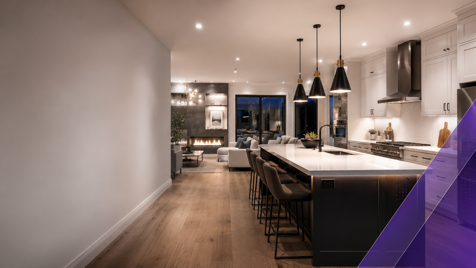 Finished residential lighting in a Denver-area home